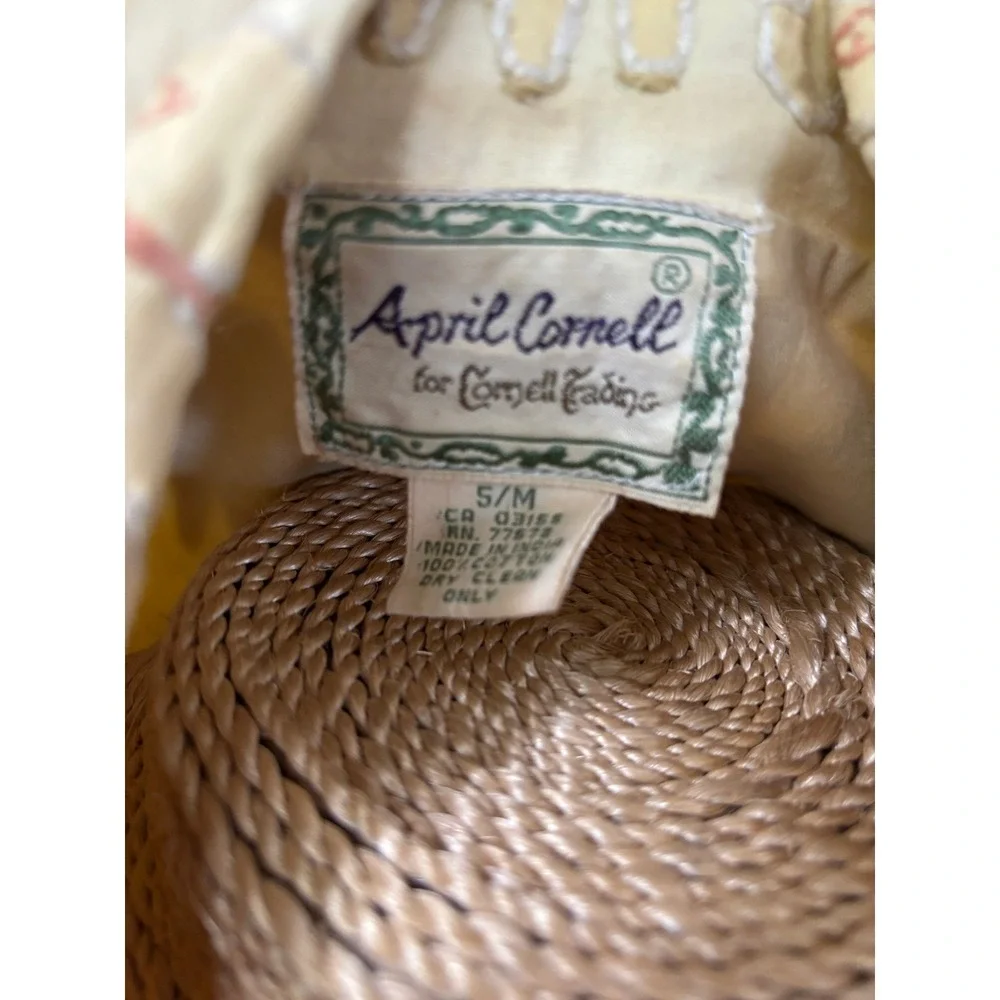 April Cornell for Cornell Trading Animal Appliqué Jacket Coat S/M Cream Art Wear